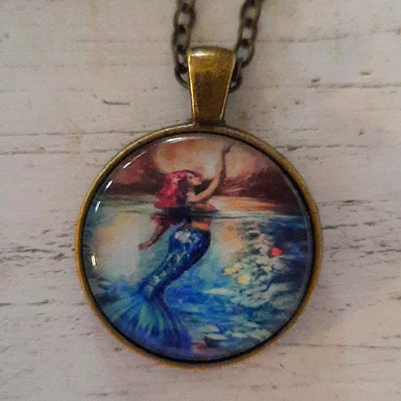 Bronze Mermaid Pendant Necklace - Picture 3 of 3
